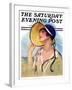 "Woman at the Shore," Saturday Evening Post Cover, August 20, 1927-Bradshaw Crandall-Framed Giclee Print