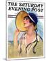 "Woman at the Shore," Saturday Evening Post Cover, August 20, 1927-Bradshaw Crandall-Mounted Giclee Print