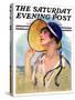 "Woman at the Shore," Saturday Evening Post Cover, August 20, 1927-Bradshaw Crandall-Stretched Canvas