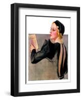 "Woman at the Theater,"April 13, 1935-Bradshaw Crandall-Framed Premium Giclee Print