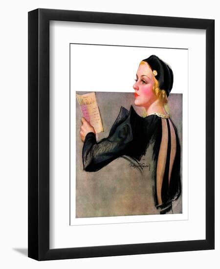 "Woman at the Theater,"April 13, 1935-Bradshaw Crandall-Framed Premium Giclee Print