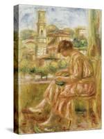 Woman at the Window with a View of Old Nice, 1918-Pierre-Auguste Renoir-Stretched Canvas