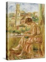 Woman at the Window with a View of Old Nice, 1918-Pierre-Auguste Renoir-Stretched Canvas