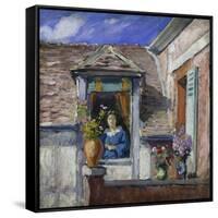 Woman at the Window-Henri Lebasque-Framed Stretched Canvas
