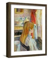 Woman at the Window-Henri de Toulouse-Lautrec-Framed Giclee Print