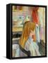 Woman at the Window-Henri de Toulouse-Lautrec-Framed Stretched Canvas