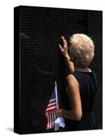 Woman at Vietnam Memorial, Washington D.C., USA-Bill Bachmann-Stretched Canvas
