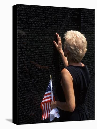 Woman at Vietnam Memorial, Washington D.C., USA-Bill Bachmann-Stretched Canvas