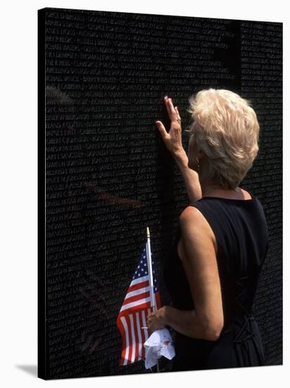 Woman at Vietnam Memorial, Washington D.C., USA-Bill Bachmann-Stretched Canvas