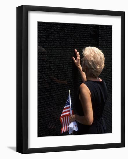 Woman at Vietnam Memorial, Washington D.C., USA-Bill Bachmann-Framed Photographic Print