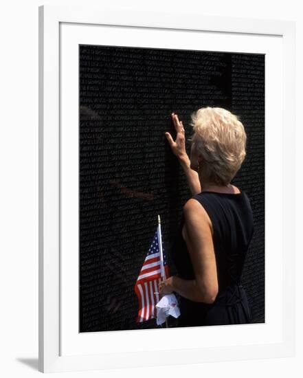 Woman at Vietnam Memorial, Washington D.C., USA-Bill Bachmann-Framed Photographic Print