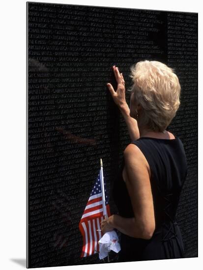 Woman at Vietnam Memorial, Washington D.C., USA-Bill Bachmann-Mounted Photographic Print