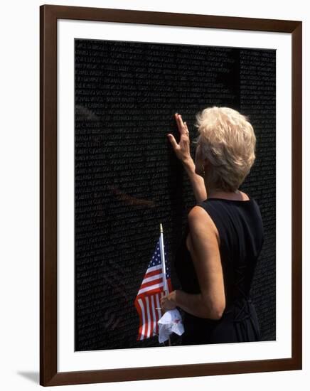 Woman at Vietnam Memorial, Washington D.C., USA-Bill Bachmann-Framed Photographic Print