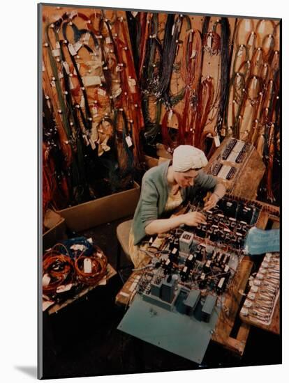 Woman at Work in General Electric Factory-Alfred Eisenstaedt-Mounted Photographic Print