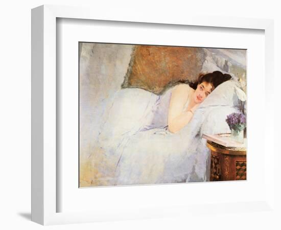 Woman Awakening, 1876-Eva Gonzales-Framed Giclee Print