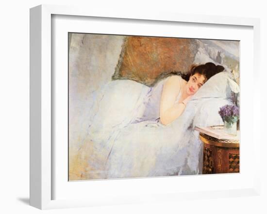 Woman Awakening, 1876-Eva Gonzales-Framed Giclee Print