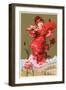 Woman Balanced on Poppy-null-Framed Art Print