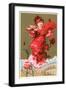 Woman Balanced on Poppy-null-Framed Art Print