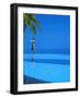 Woman Balancing on Edge of Infinity Pool, Maldives, Indian Ocean-Papadopoulos Sakis-Framed Photographic Print