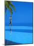 Woman Balancing on Edge of Infinity Pool, Maldives, Indian Ocean-Papadopoulos Sakis-Mounted Photographic Print