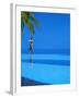 Woman Balancing on Edge of Infinity Pool, Maldives, Indian Ocean-Papadopoulos Sakis-Framed Photographic Print