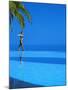 Woman Balancing on Edge of Infinity Pool, Maldives, Indian Ocean-Papadopoulos Sakis-Mounted Photographic Print