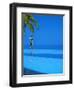 Woman Balancing on Edge of Infinity Pool, Maldives, Indian Ocean-Papadopoulos Sakis-Framed Photographic Print