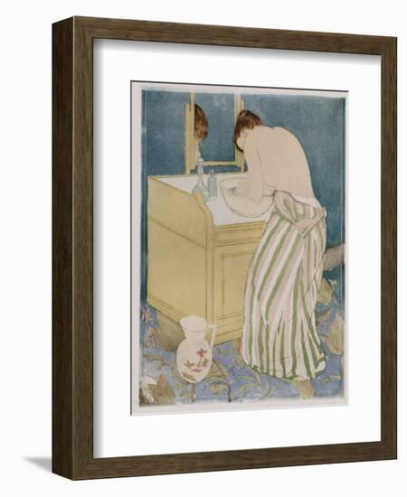 Woman Bathing, 1890-91-Mary Cassatt-Framed Premium Giclee Print