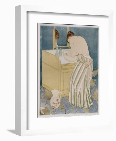 Woman Bathing, 1890-91-Mary Cassatt-Framed Premium Giclee Print