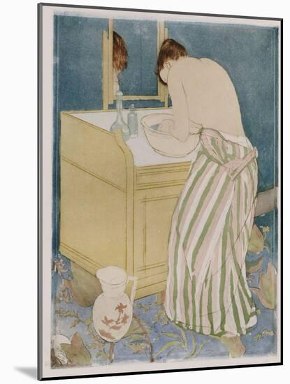 Woman Bathing, 1890-91-Mary Cassatt-Mounted Giclee Print
