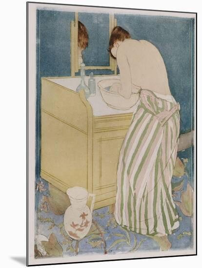 Woman Bathing, 1890-91-Mary Cassatt-Mounted Giclee Print