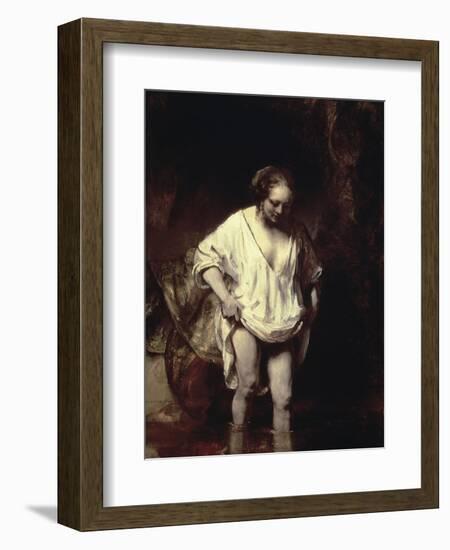 Woman Bathing in a Stream-Rembrandt van Rijn-Framed Giclee Print