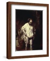 Woman Bathing in a Stream-Rembrandt van Rijn-Framed Giclee Print