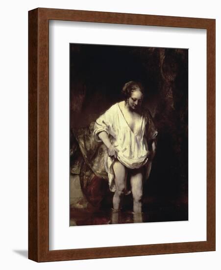 Woman Bathing in a Stream-Rembrandt van Rijn-Framed Giclee Print