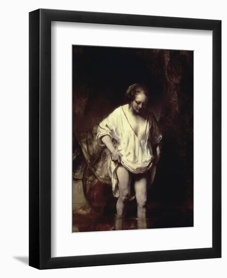 Woman Bathing in a Stream-Rembrandt van Rijn-Framed Giclee Print