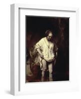 Woman Bathing in a Stream-Rembrandt van Rijn-Framed Giclee Print