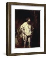 Woman Bathing in a Stream-Rembrandt van Rijn-Framed Premium Giclee Print