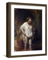 Woman Bathing in a Stream-Rembrandt van Rijn-Framed Giclee Print