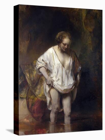 Woman Bathing in a Stream-Rembrandt van Rijn-Stretched Canvas