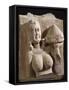 Woman Bearing Offering, Red Stoneware Statue, from Uttar Pradesh, Region of Mathura, India-null-Framed Stretched Canvas