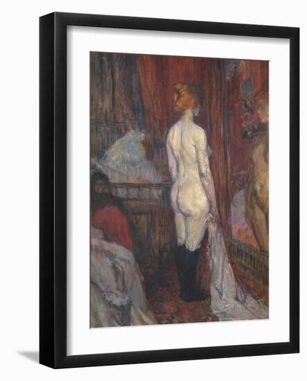 Woman before a Mirror, 1897-Henri de Toulouse-Lautrec-Framed Giclee Print