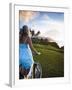 Woman Bike Riding, Makai Golf Course, Kauai, Hawaii, USA-Micah Wright-Framed Premium Photographic Print