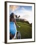 Woman Bike Riding, Makai Golf Course, Kauai, Hawaii, USA-Micah Wright-Framed Premium Photographic Print