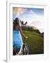 Woman Bike Riding, Makai Golf Course, Kauai, Hawaii, USA-Micah Wright-Framed Photographic Print