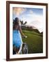 Woman Bike Riding, Makai Golf Course, Kauai, Hawaii, USA-Micah Wright-Framed Photographic Print