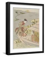 Woman Boarding a Boat, C. 1767-Suzuki Harunobu-Framed Giclee Print