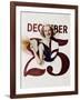 Woman Bursting Through Calendar on Christmas Day-null-Framed Photo