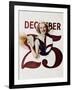 Woman Bursting Through Calendar on Christmas Day-null-Framed Photo