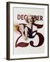 Woman Bursting Through Calendar on Christmas Day-null-Framed Photo