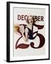 Woman Bursting Through Calendar on Christmas Day-null-Framed Photo